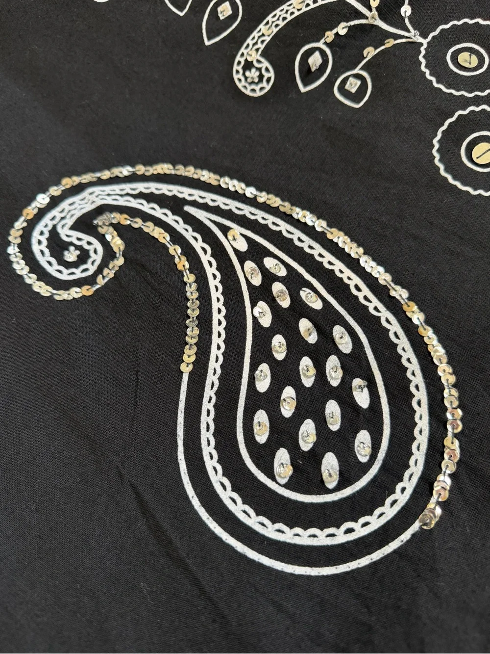 Margaret Loves Peter Black Midi Skirt With Silver Sequins